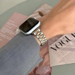 Elegant Slim Stainless Steel Women's Watch Band Bracelet - S10 - 46 45 44 42 49mm (6 Silver brass)