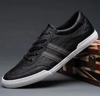 2025 New Shoes for Men Leather Casual Shoes Spring New Style Fashion Striped Lace-Up Loafers Leisure Flat Shoes 1