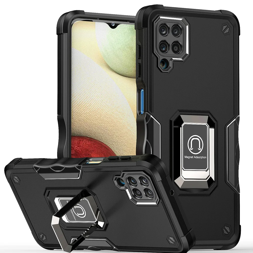 KEYSION ütésálló páncéltok Samsung M53 5G M51 M32 M31 M30S M21 gyűrűs állvány telefon hátlapja Galaxy A22 A12 A42 telefonhoz_voghion.com