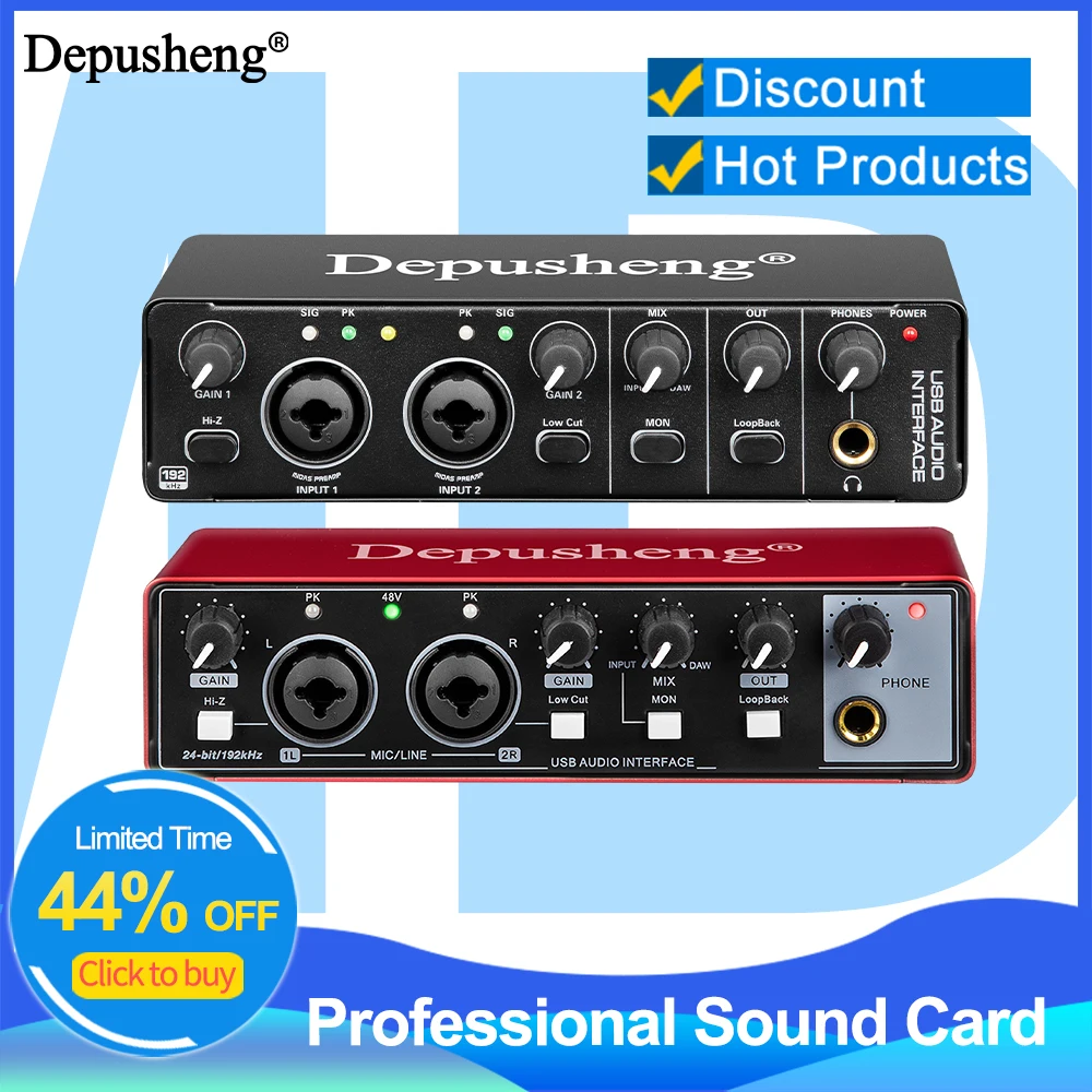 Depusheng USBオーディオインターフェイス Amazon.com: Depusheng RX2 usb audio interface computer recording