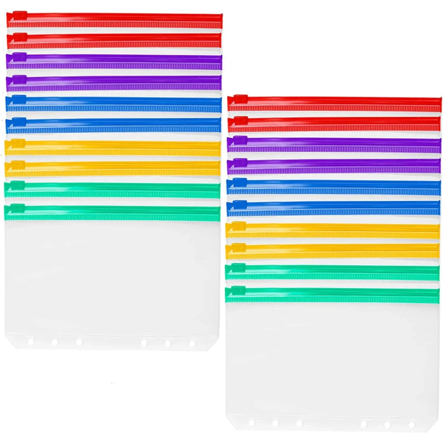 

Zipper Binder Pockets Waterproof For Binder Notebook Planner PVC Cash Budget Envelopes Loose Leaf Bag 6-Hole for A6