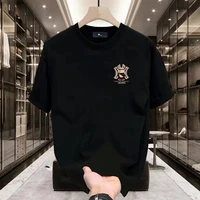 Fashion Bear Print Heavy Cotton Round Neck Short Sleeve T-shirt Men's Summer American Fashion Brand Ins Half Sleeve Loose Top 3