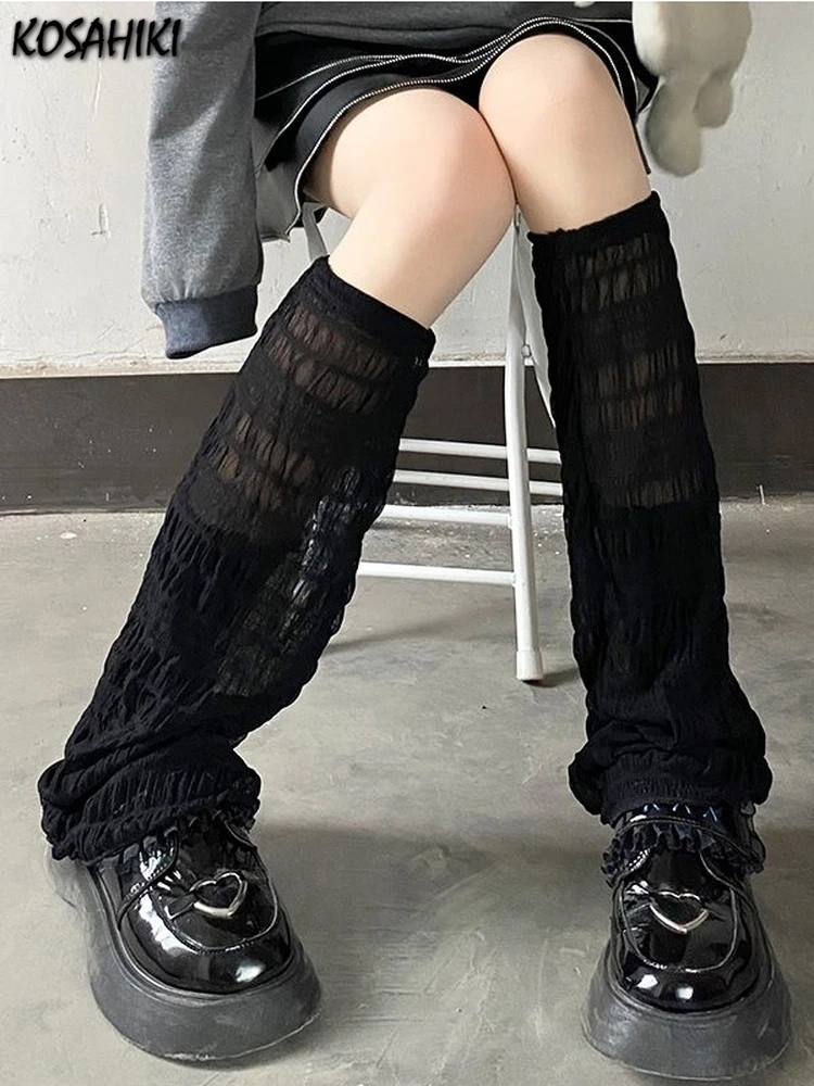 KOSAHIKI Japan Style Leg Warmers Women Stockings Summer Thin Over Knee
