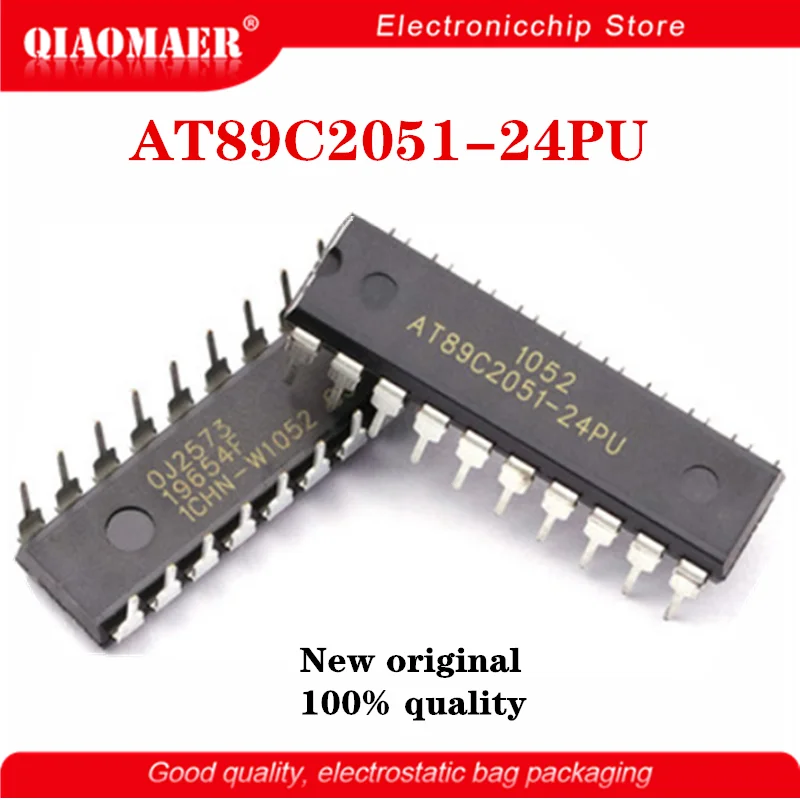 1PCS New Original AT89C2051 AT89C2051-24PU AT89C2051-24PC DIP AT89C2051-24PI DIP20 89C2051 Integrated circuit IC