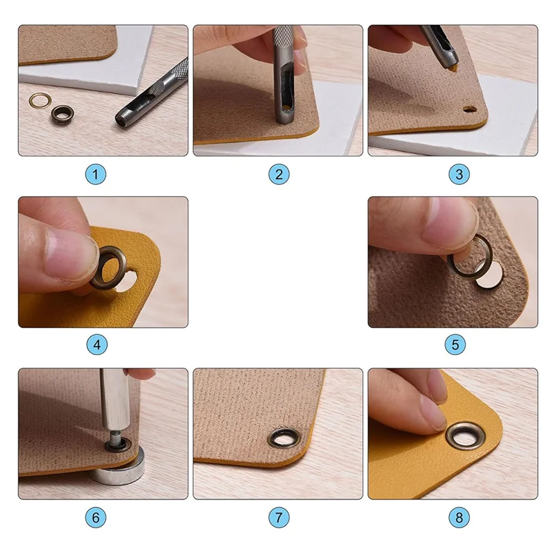 100Pcs Grommet Eyelets Tool Kit For Shoes Clothes Leather Fabric Belt DIY, Gold,Silver,Gunmetal,Bronze-AC82