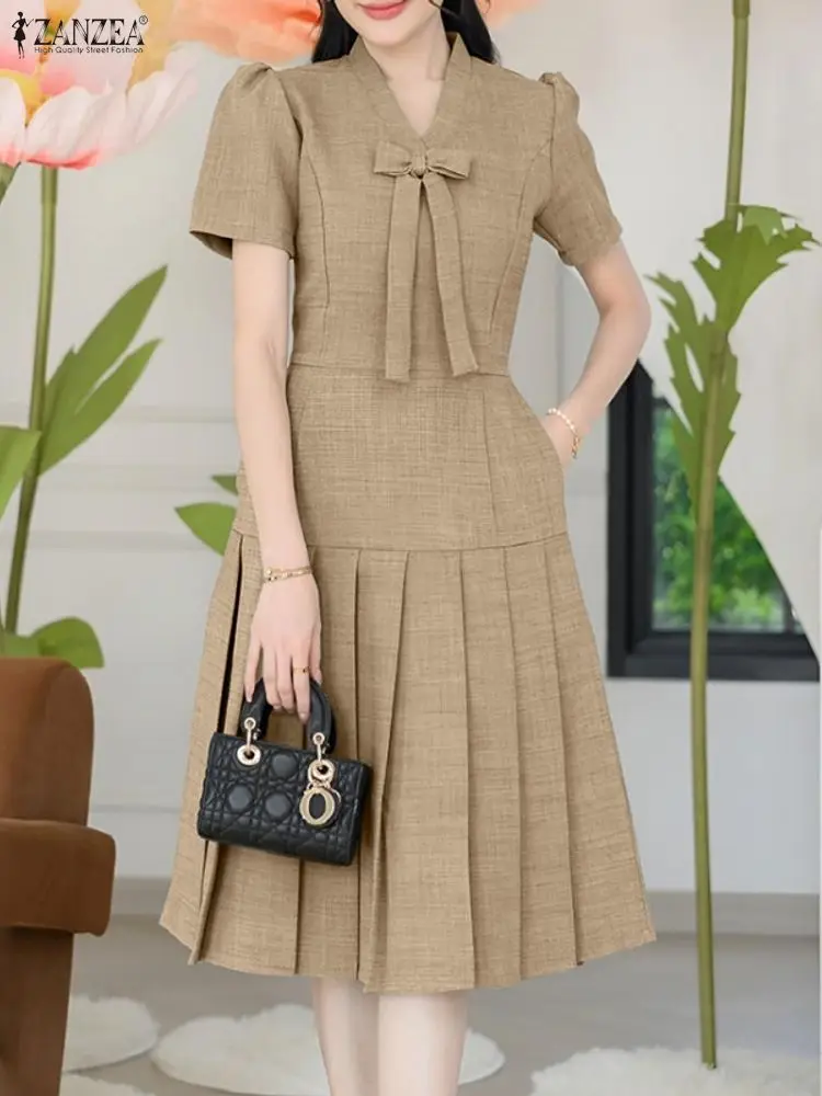 ZANZEA Elegant V Neck Office Dresses | Summer 2025 Women's Work Dresses AU/NZ - Image 4