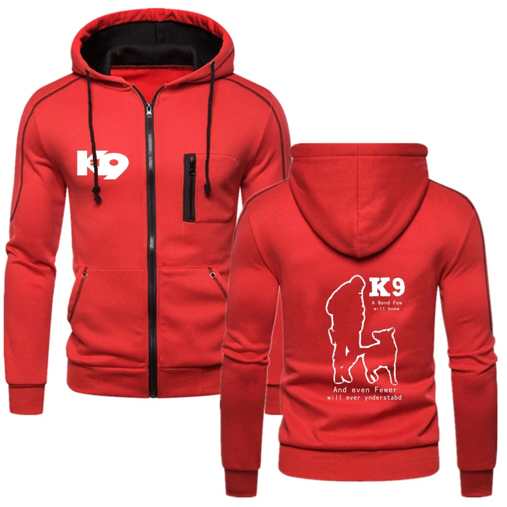 Trainer K9 Team K9 Unit Malinois 2023 Felpa Con Cappuccio Da Uomo Con Stampa Primaverile E Autunnale Casual Slim Tinta Unita Capispalla