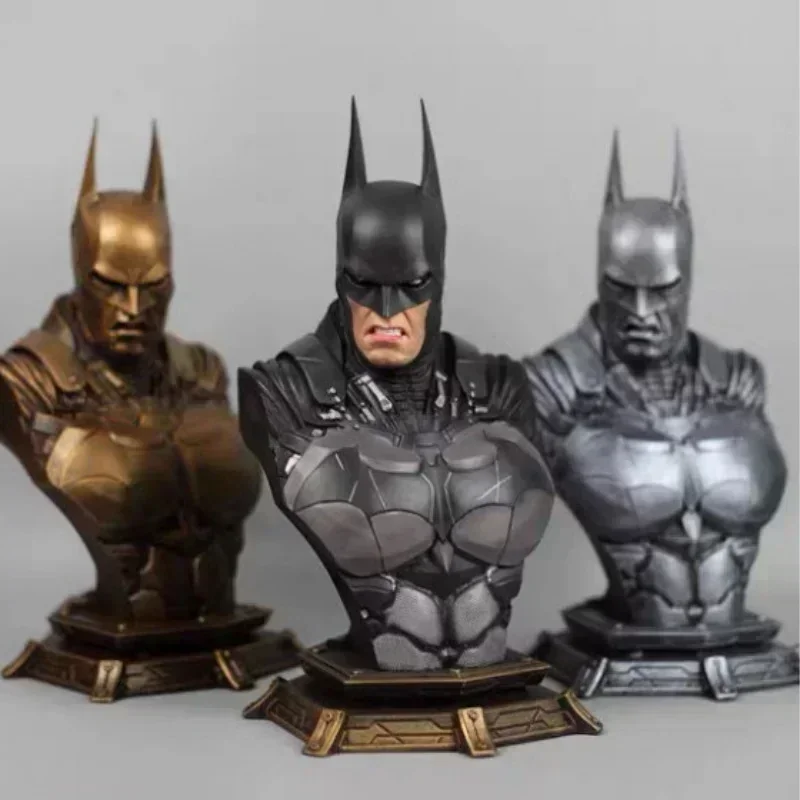 

Batman Figurine Arkham Knight Bust Sculpture Replaceable Head Imitation Copper Statue Model Home Decor Collectible Gift