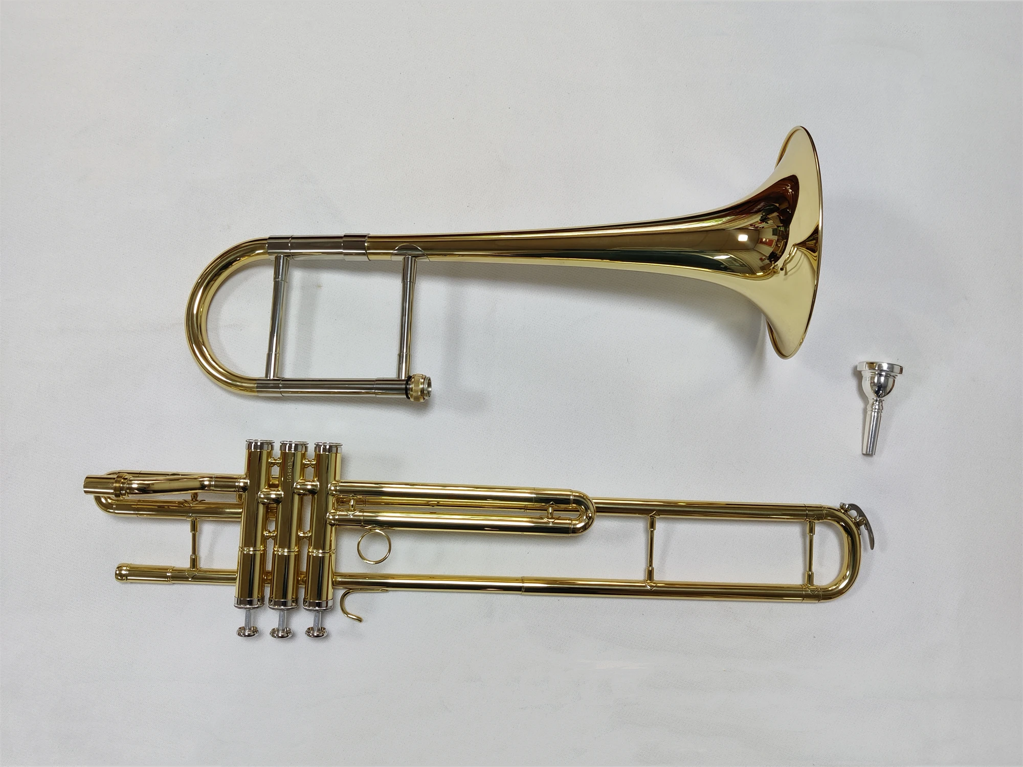 Popular grade gold lacquer brass Slide sleeve and Bell Piston Valves Tromebone
