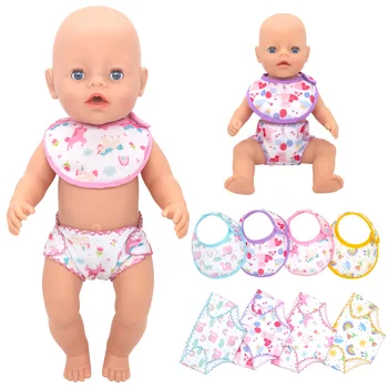 Set di biancheria intima per bambole da 14-18 pollici, pannolini e bavaglini per bambole, mutande, accessori per vestiti per bambole