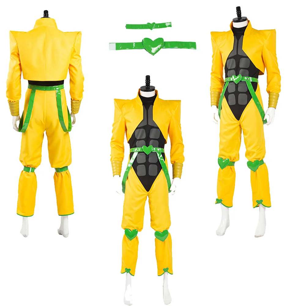 

Dio Brando Cosplay Costumes Headband Anime Roleplay Yellow Uniform Coat Pants Outfits Halloween Carnival Party Fantasy Male Suit
