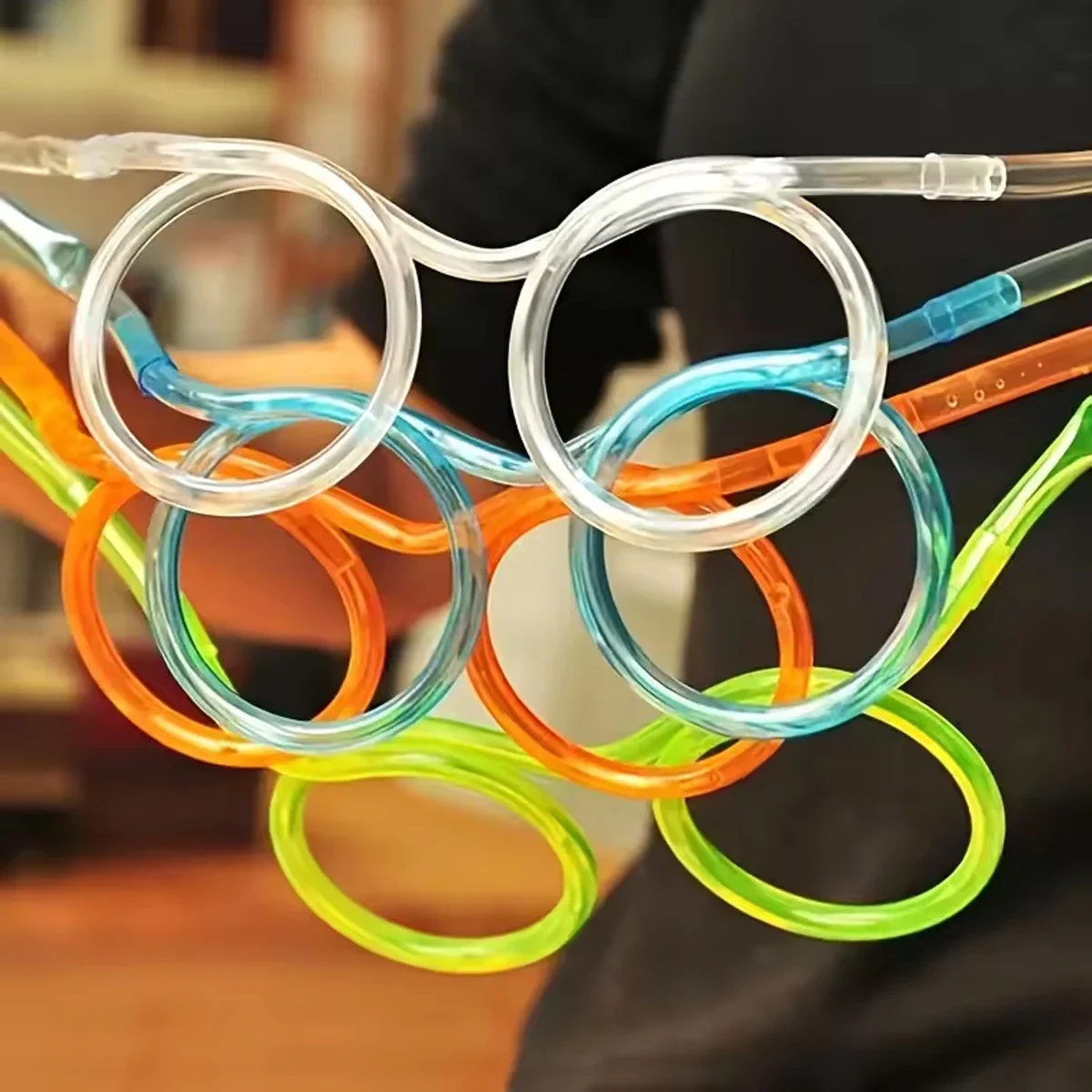Straw PVC Glasses Kids Party Creativity Toy