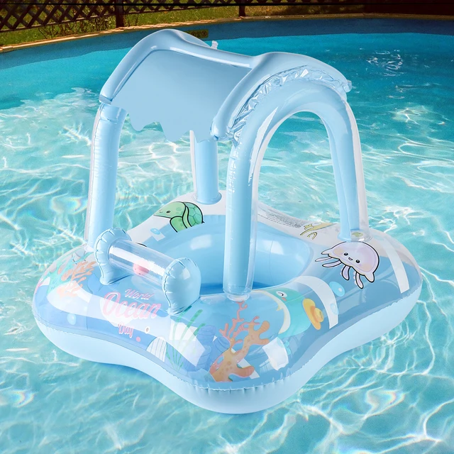 1pc Pool floats with canopy for Kids, Toddler Infant Pool Float for Baby,Swimming Ring Floaties for Pool,Beach Toys for Party 6