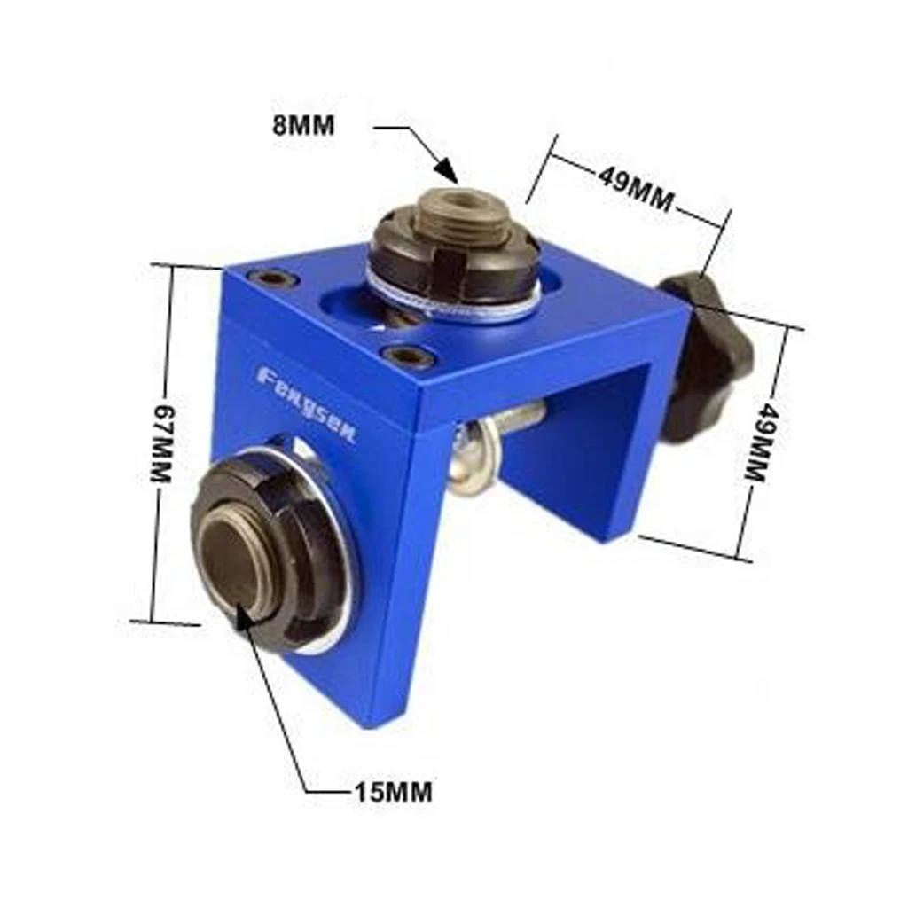 1Set Of Hole Drill Dowel Jig Step Drilling Bit Woodworking Locator Tool Blue