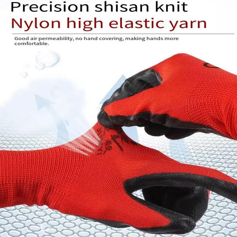 Work Gloves Gardening Gloves 12 Pairs Work Gloves Crinkle Latex Coated Gloves Lightweight Fine Grip Ideal for Light Duty Work Garden Mechanism Construction