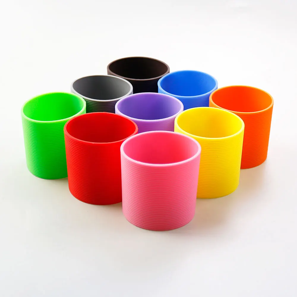 Silicone Cup Sleeve Reusable Non-slip Heat Insulation Colored Coffee Cup  Cover For Iced Hot Drink Water Bottle Cups Accessory - AliExpress