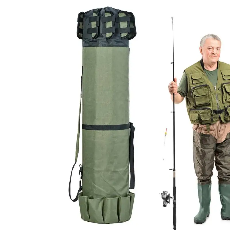 

Foldable Fishing Rod Bag Oxford Fabric Fishing Tackle Carry Case Bag Fishing Pole Organizer Bag Gifts For Father Boyfriend