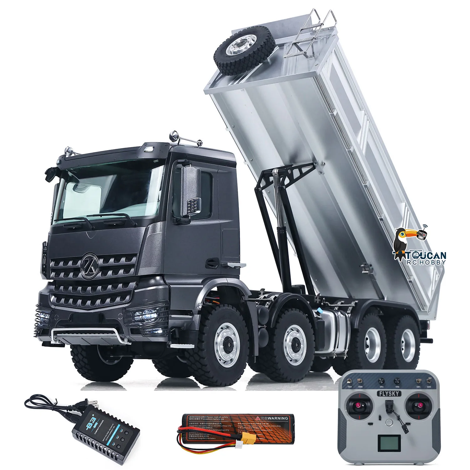 8*8 카볼라이트 5703 1/14 RC 덤프트럭 RTR 무선 조종 자동차 덤퍼 티퍼카 라이트 사운드 모델 장난감 (성인용)