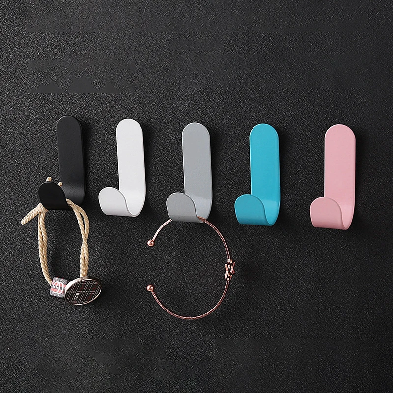 

Strong Stainless Steel Self-Adhesive Hooks Waterproof Sticky Hooks Hanging Bathroom Towel Keys Kitchen Bathroom J-type Hook