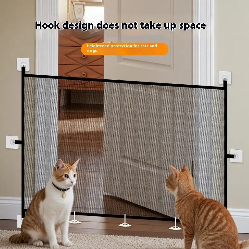 Valla plegable para perros, red de aislamiento para mascotas, puerta mágica para mascotas