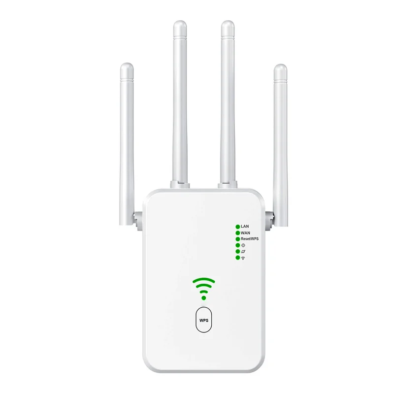 

300M WiFi Repeater 2.4G Wireless Router Signal Booster Extender 4 Antenna Router Signal Amplifier for Home(US