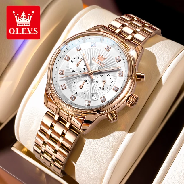 OLEVS 3669 Women Watch Luxury Original Quartz Watch Multi functional Waterproof Calendar Watch Brand Women Dress Bracelet Watch