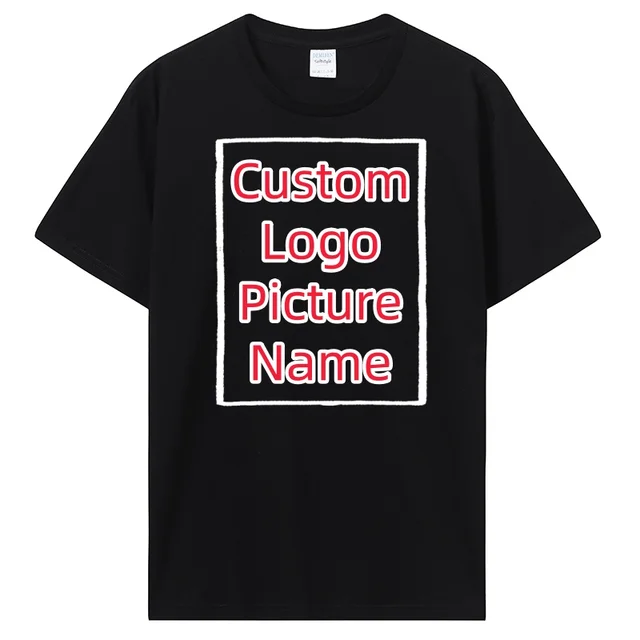 T-shirt personnalisé faire votre conception Logo texte hommes imprimer société équipe coton T-shirt personnalisé T-shirt cadeau t-shirts hauts 1