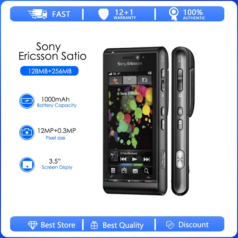 

Sony Ericsson Satio (Idou) U1 Refurbished-Original U1i Mobile Phone Unlocked 3G 12MP Wifi GPS 3.5" Touchscreen Free shipping