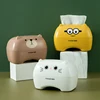 Kawaii Cat Teddy Bear Tissue Box Desktop Toilet Paper Holder Kitchen Napkin Storage Box WC Paper Container Nordic Style Decor 3