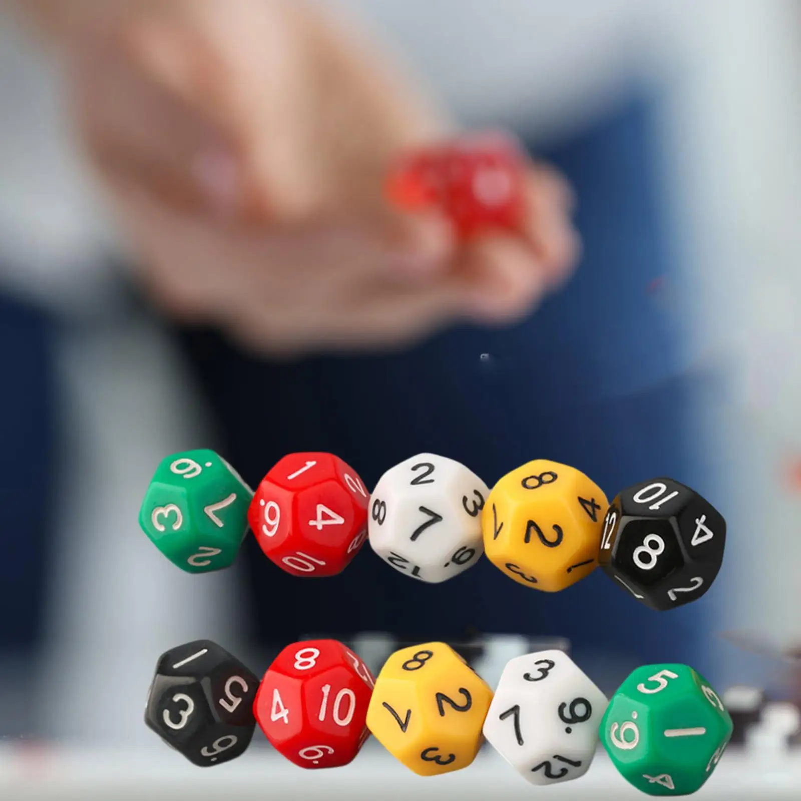 

10 шт., 12-сторонние Акриловые Игральные Кости, 20 мм
