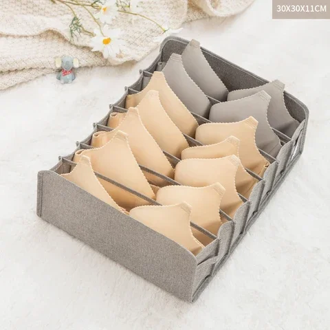 

7/11 Organizer for Underwear Storage Boxes for Socks Bra Washable Foldable Separated Storage Dressing Organizers Divider Boxes