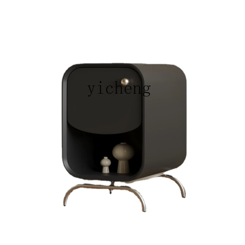 

Ультраузкий прикроватный столик Xl, современный минималистичный дизайнерский черный шкафчик для хранения в спальне