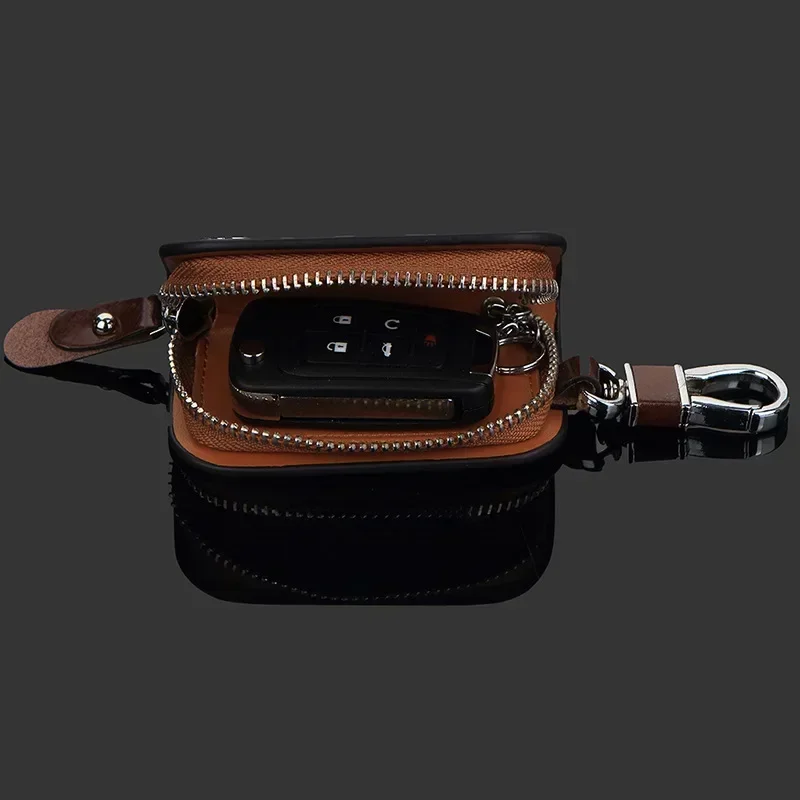 Leather Car Logo Key Case Cover and Key Chain Protective Bag