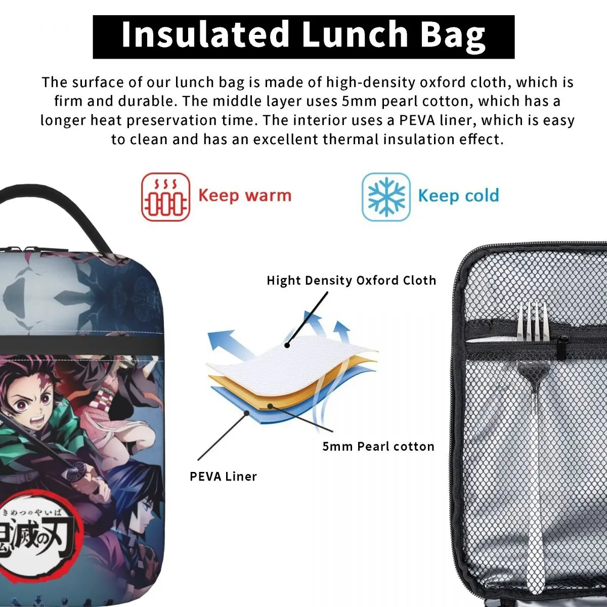 Demon Slayer Nezuko Tanjirou Inosuke Thermal Insulated Lunch Bag