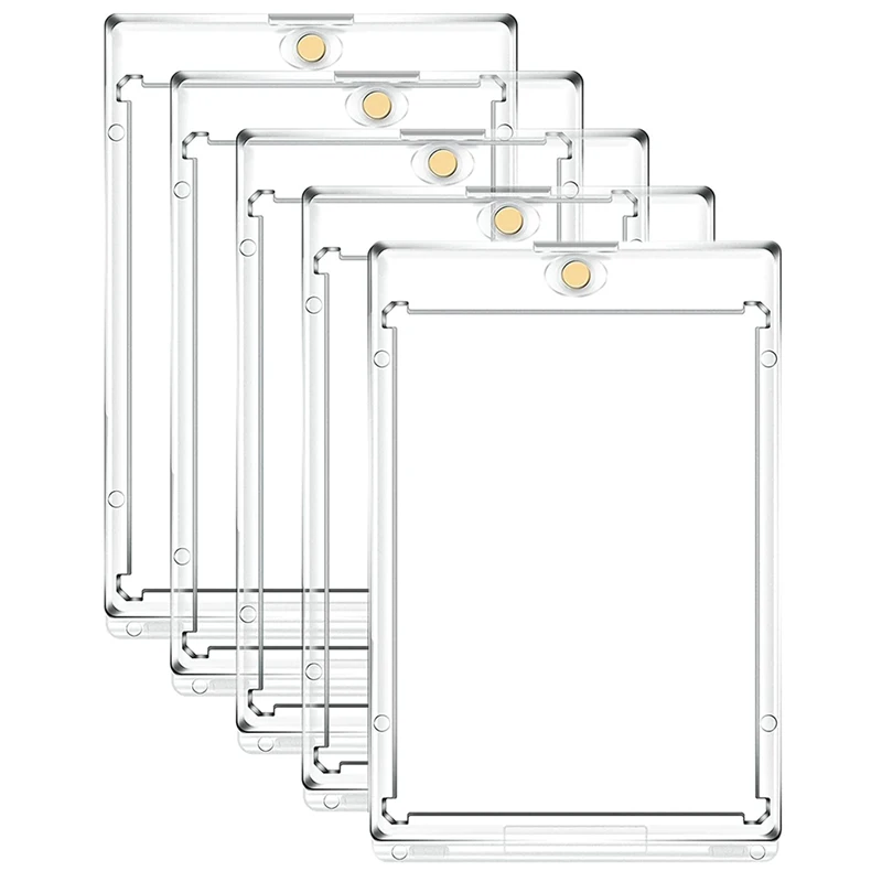 

5Pcs Acrylic Magnetic Card Holder,35PT Clear Card Protectors For Baseball Football Sports Card Game Card Storage Display