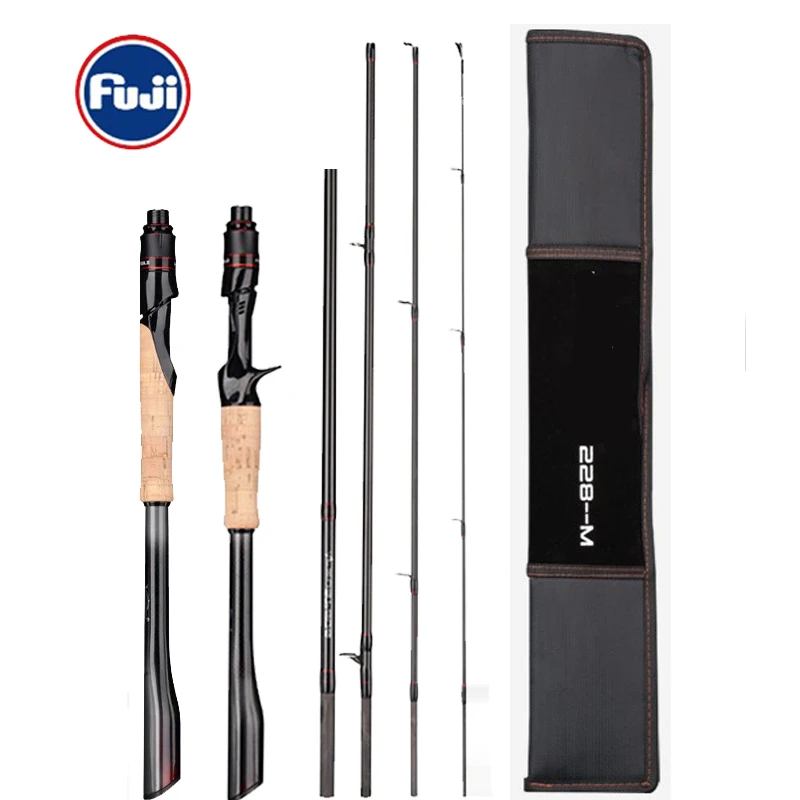 3 Tips Bass Fishing Rod Carbon Fiber Spinning/Casting Lure Pole Bait Weight 4-35G Line