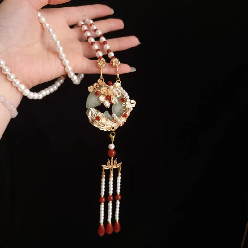 

Xiuyu Little Fox Long Yingluo New Year's Necklace Forbidden Walk Hanfu Back Cloud Ancient Style Accessories