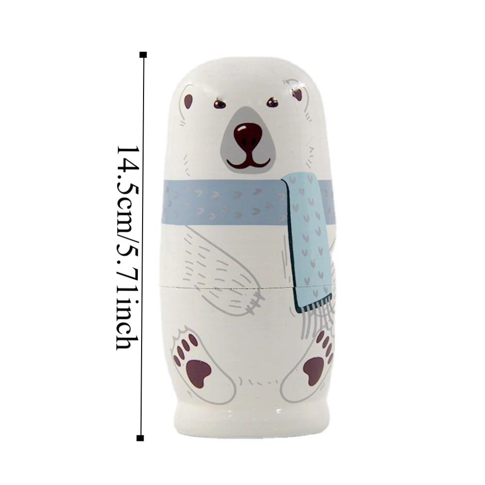 Hand Paint Toys Russian Nesting Dolls Figurines Collection Wooden Matryoshka Toys Cartoon Craft Handmade Stacking Dolls