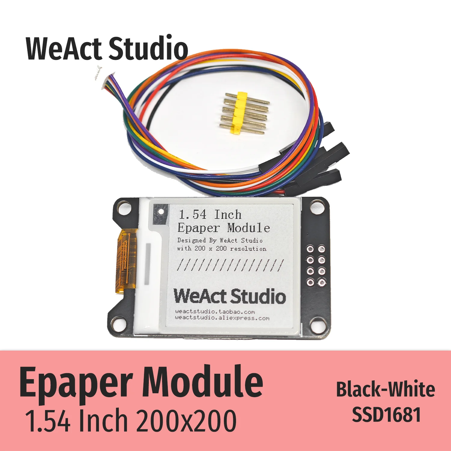 Tela de Exibição Weact Eink Módulo E-paper Preto-branco Spi 154 154 - Imagem 4