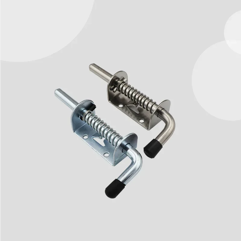 Latch Loaded Metal Security Barrel Bolt Latch 1PC 128mm*32mm Silver Tone Spring Latches Door Cabinet Hinges Hardware