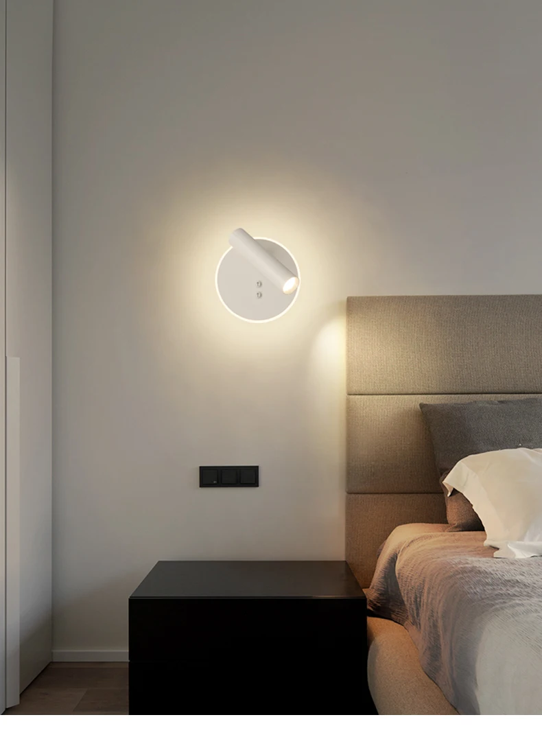 Description Picture 2 of itemModern Minimalist LED Wall Lamp Reading Light For Bedroom Hotel Night Book Lights Sconce Lights  Aisle Corridor Led Spotlight