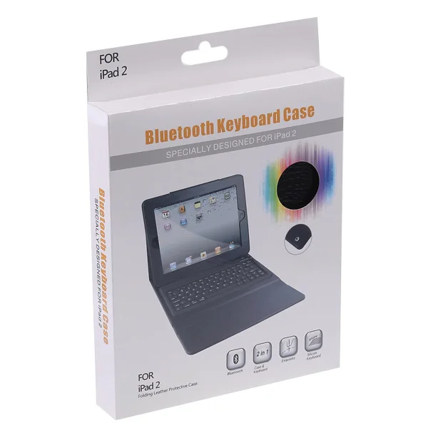 Wireless BT Keyboard + Real Leather Case for iPad 2  3 German keyboard illuminated