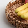 Rattan Wicker Basket Handwoven Fruit Tea Snack Bread Basket Cosmetic Round Storage Box Water Hyacinth Tray Jewelry Dish 6