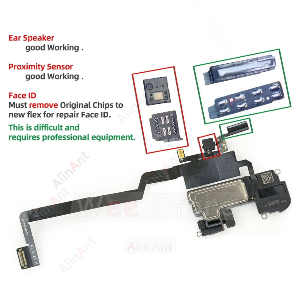 Earpiece Speaker Flex Cable For iPhone X Xs 11 12 Pro Max XR Proximity Sensor Sound Phone Parts