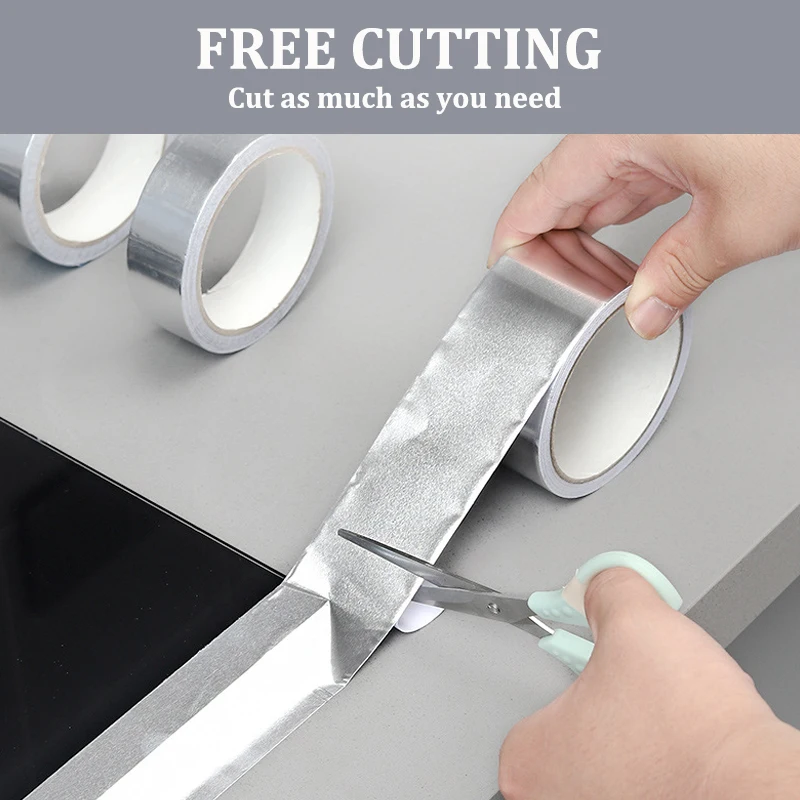 Insulation Tape Adhesive Tape Insulating Tape Sealing Tape Aluminum Foil Tape High Temperature Resistance Aluminum Foil Tape Kitchen Pipe Repair Heat Insulation Leak Proof