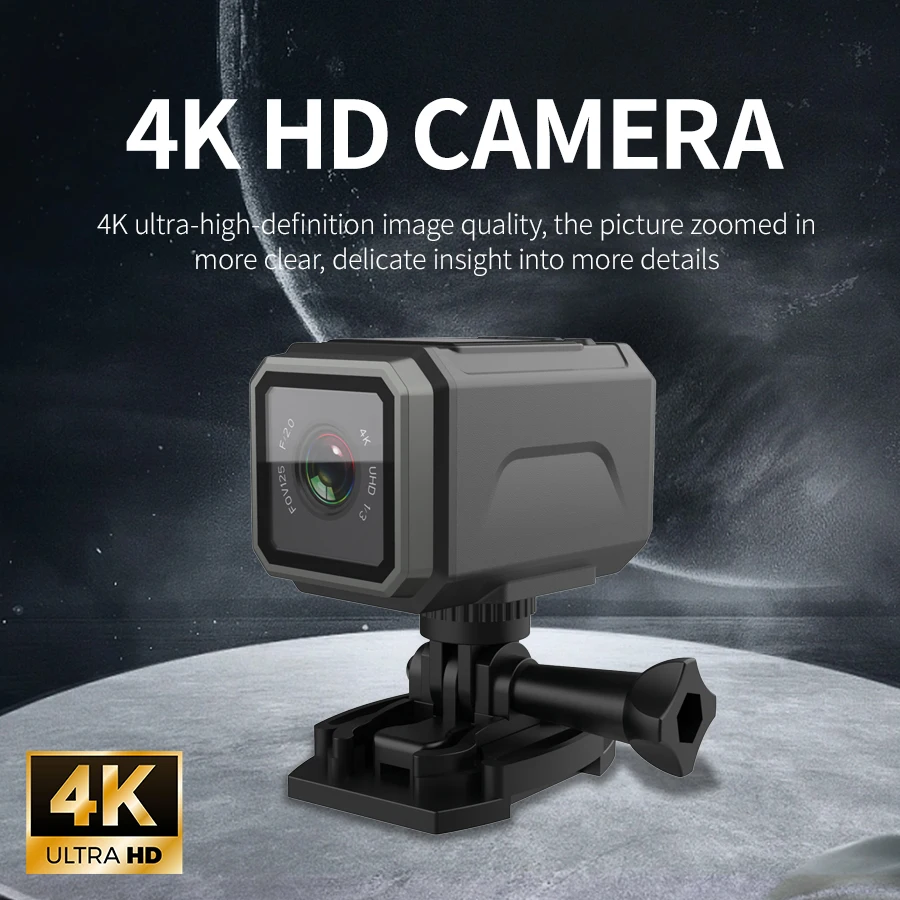 Action-Kamera 4K Ultra HD mit oder ohne Bildschirm, 64 GB/128 GB