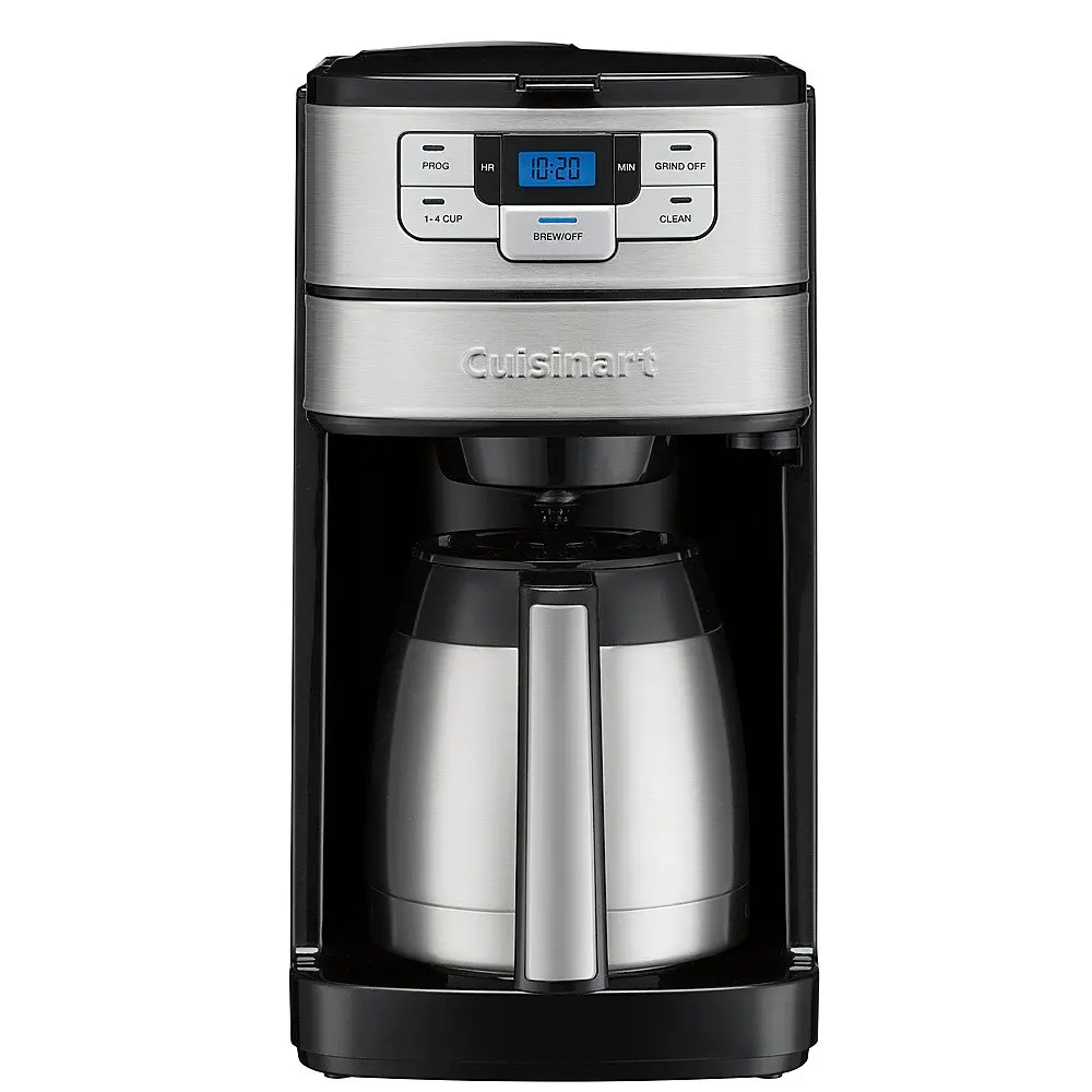 

HAOYUNMA Automatic Grind & Brew 10-Cup Thermal Coffeemaker - Black/Stainless Steel