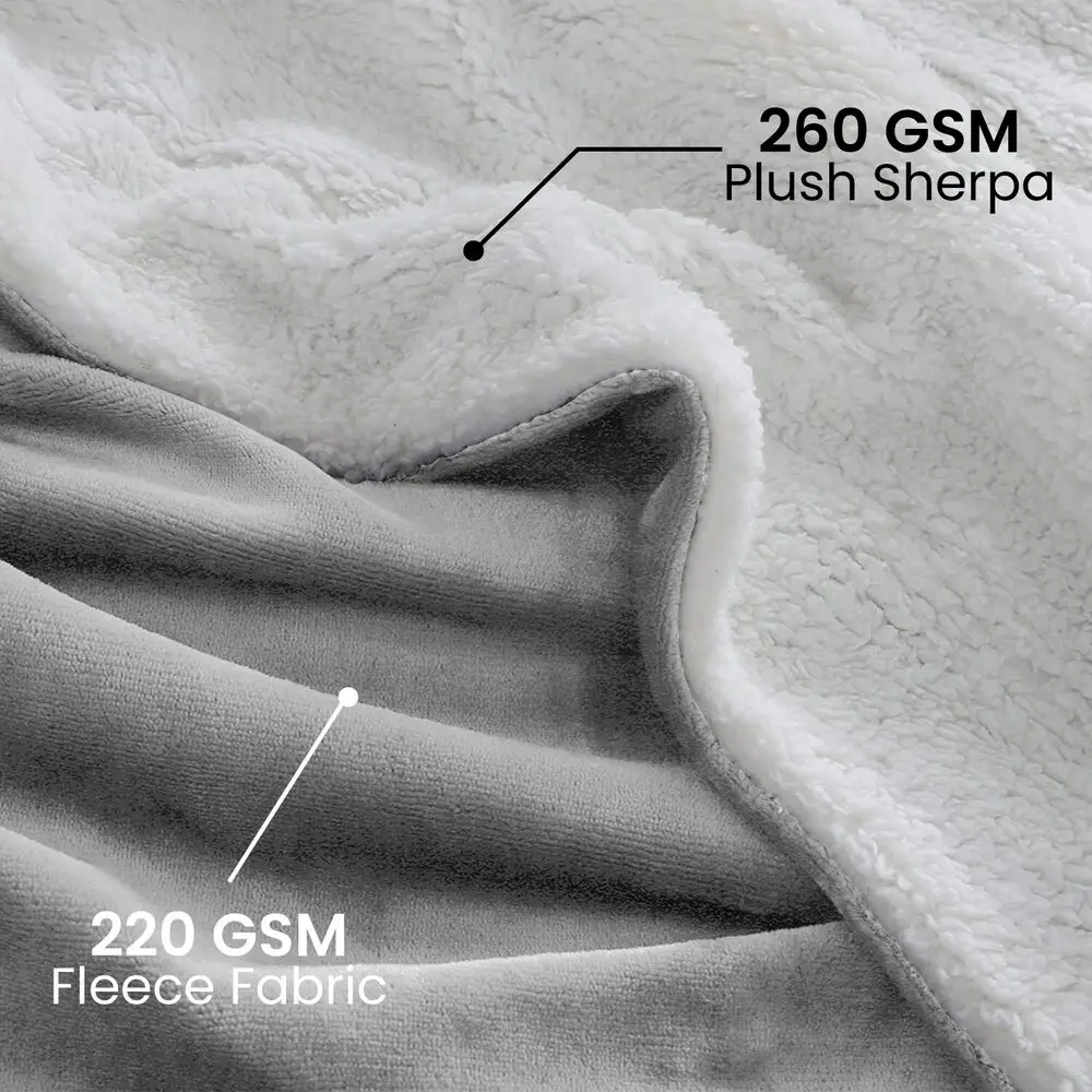 Large Sherpa Fleece Blanket Double Thick Soft Warm Bed Sofa