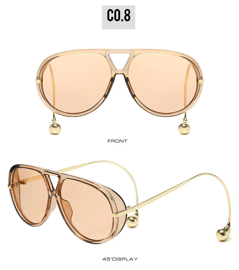 Luxus Designer Oversized Piloten-Sonnenbrille für Damen und Herren 2026 – Beliebte Vintage-Sonnenbrille mit biegbaren Bügeln im Punk-Stil – Detail 21