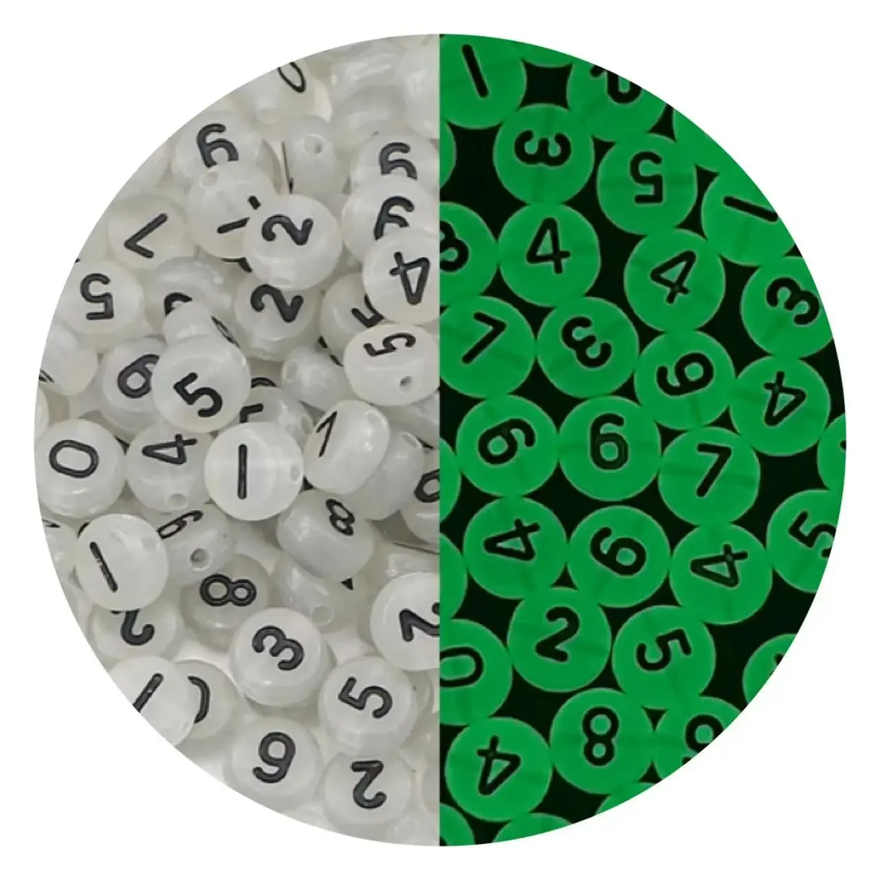 thumbnail image 1 of 100-500 piezas de cuentas acrílicas con números, redondas, planas, sueltas, espaciadoras digitales para hacer joyas, accesorios para pulseras y collares, 1 of 5